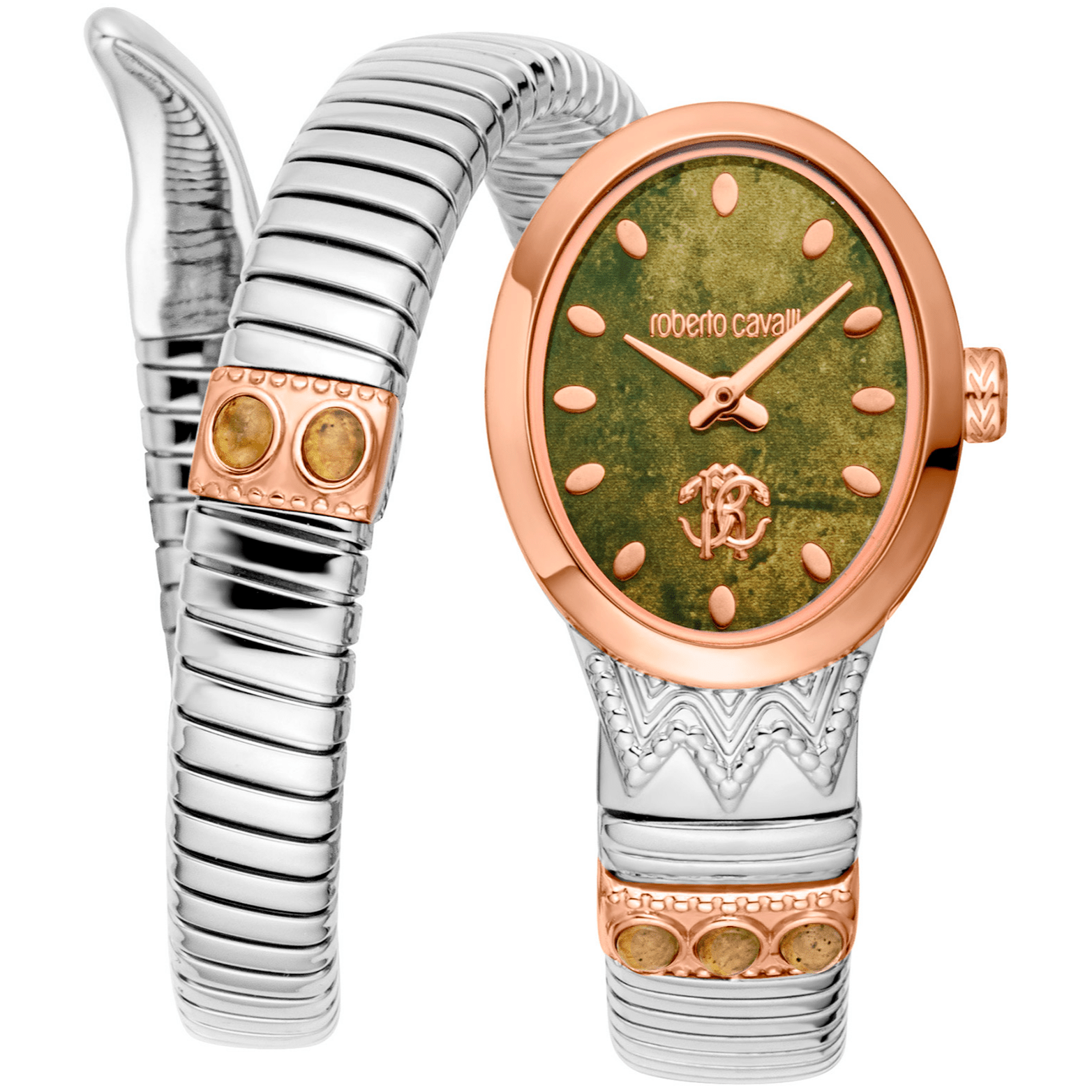 Roberto Cavalli Dame Rustfrit Stål Sølv - og Rosaguldfarvet Ur RC5L104M0075 - Urma.dk