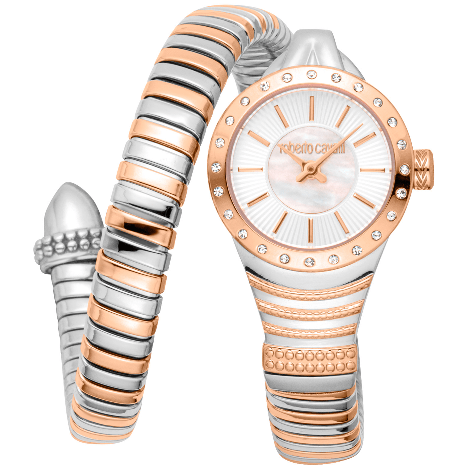 Roberto Cavalli Dame Rustfrit Stål Sølv - og Rosaguldfarvet Ur RC5L114M0085 - Urma.dk