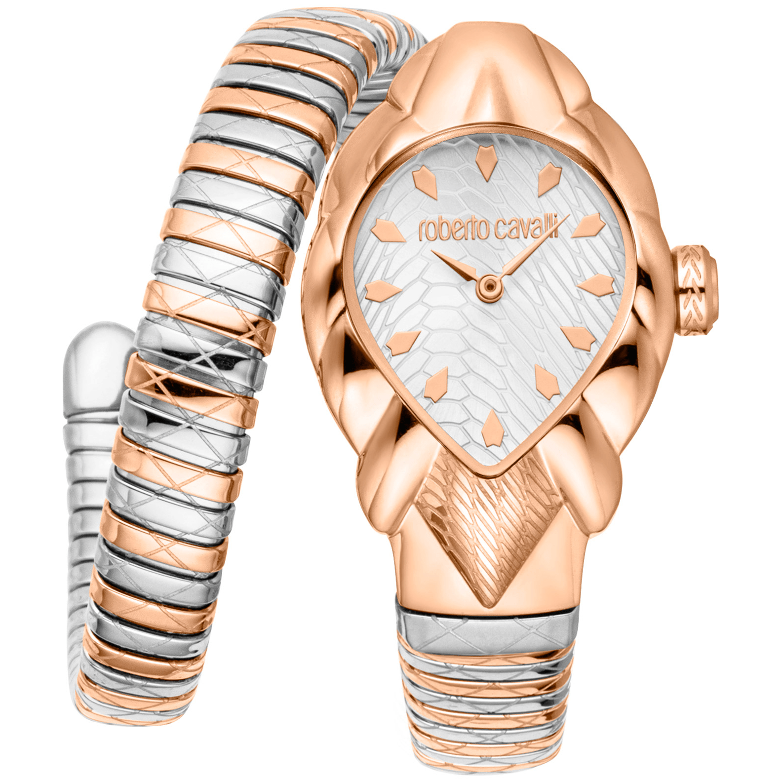 Roberto Cavalli Dame Rustfrit Stål Sølv & Rose Gold Ur RC5L110M0085 - Urma.dk