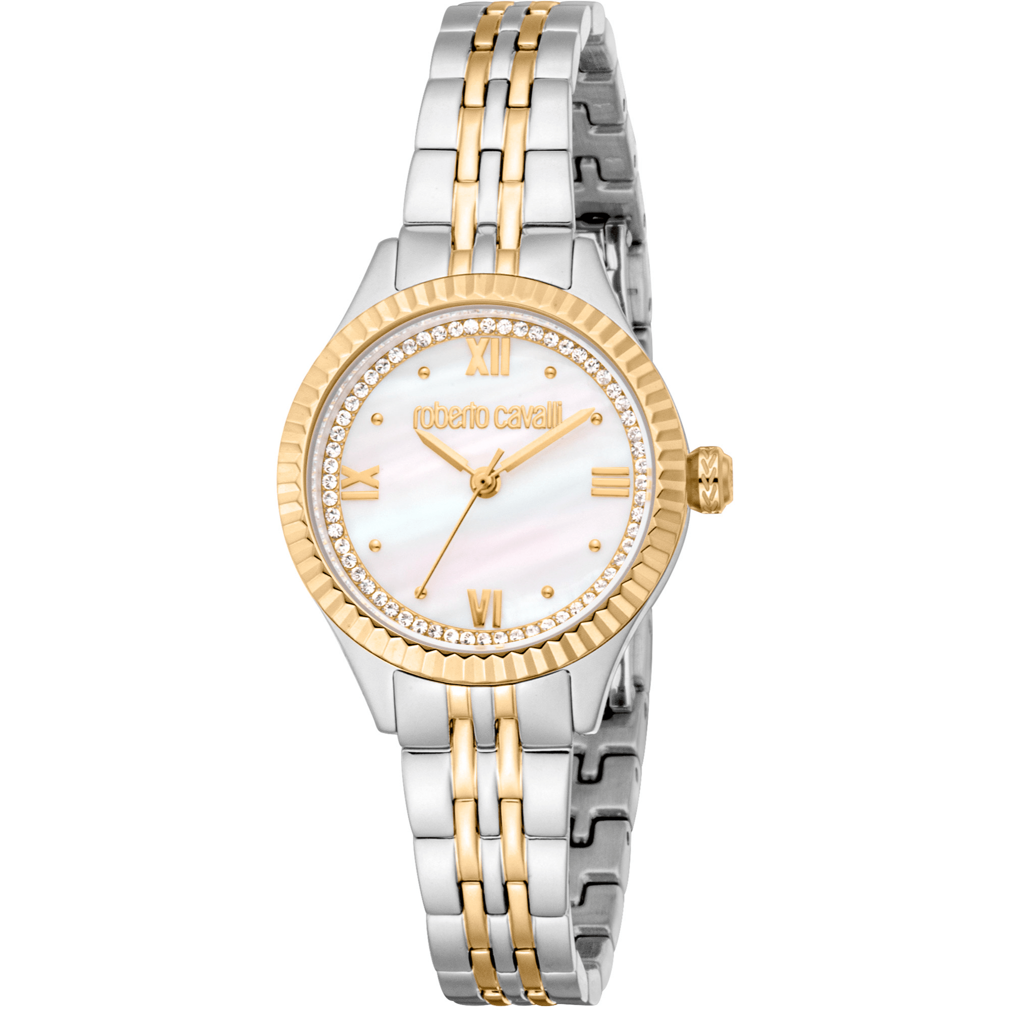 Roberto Cavalli Dame Rustfrit Stål To - tone Guld/Sølv Ur RC5L124M0085 - Urma.dk