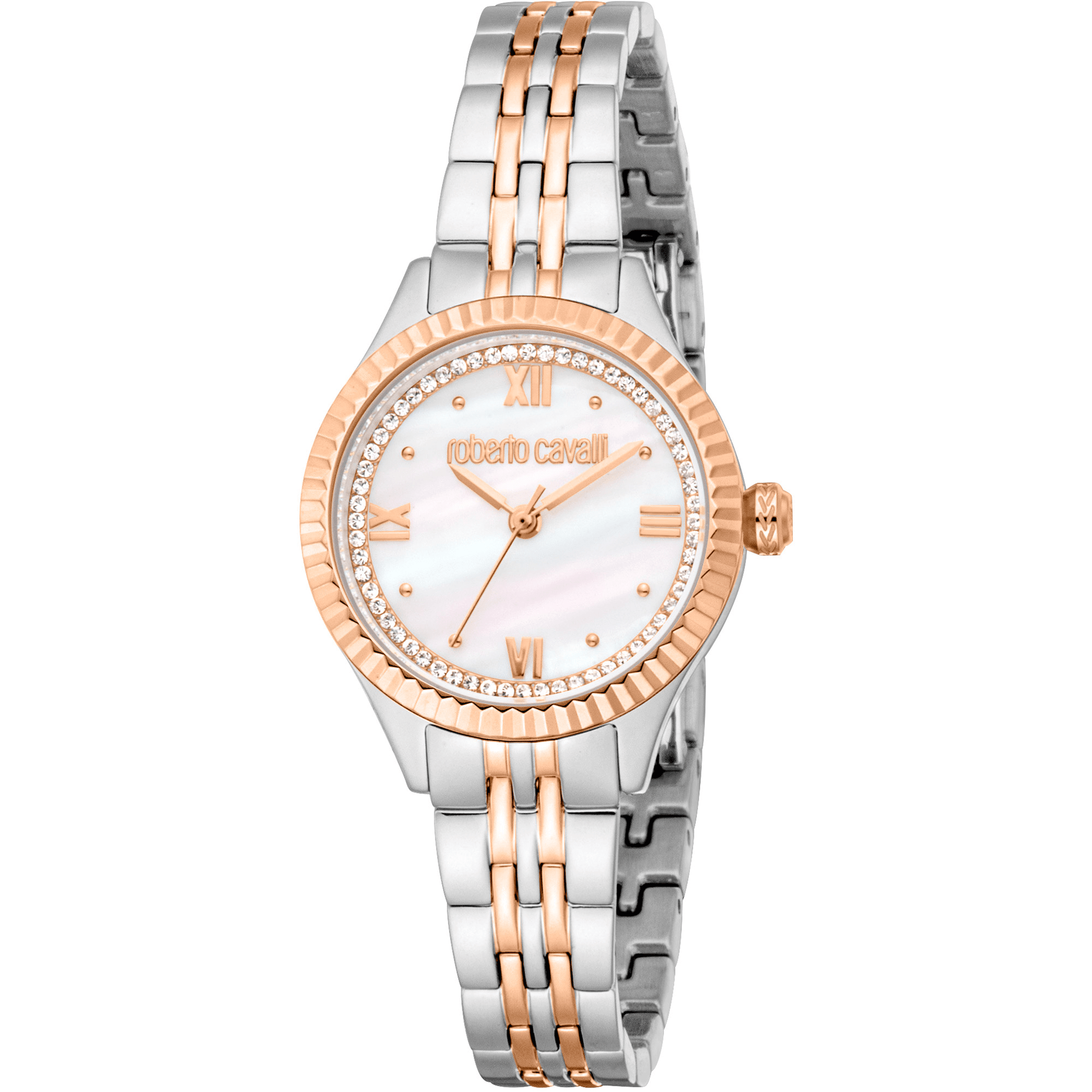 Roberto Cavalli Dame Rustfrit Stål To - tone Rosaguld/Sølv Ur RC5L124M0105 - Urma.dk