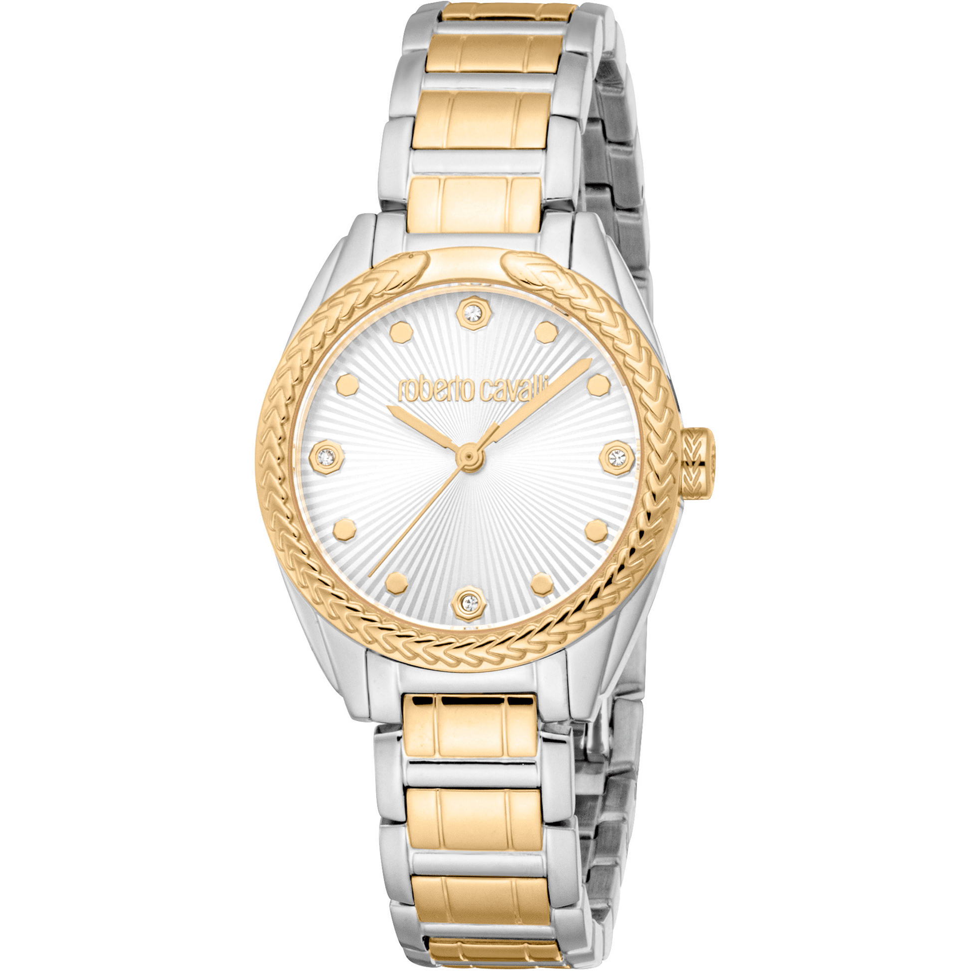 Roberto Cavalli Dame Rustfrit Stål To - tone Sølv/Guld Ur RC5L118M0065 - Urma.dk