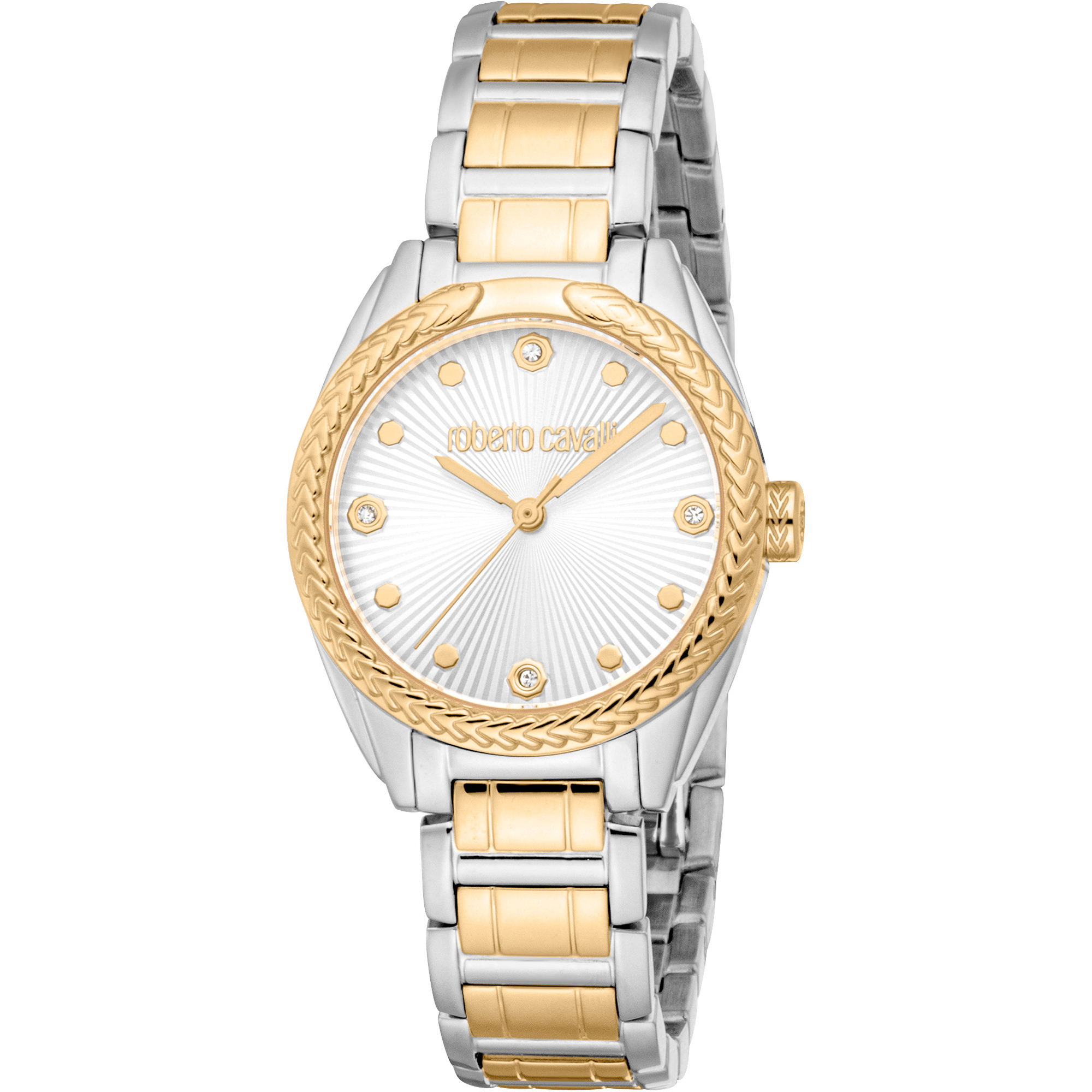 Roberto Cavalli Dame Rustfrit Stål To - tone Sølv/Guld Ur RC5L118M0065 - Urma.dk