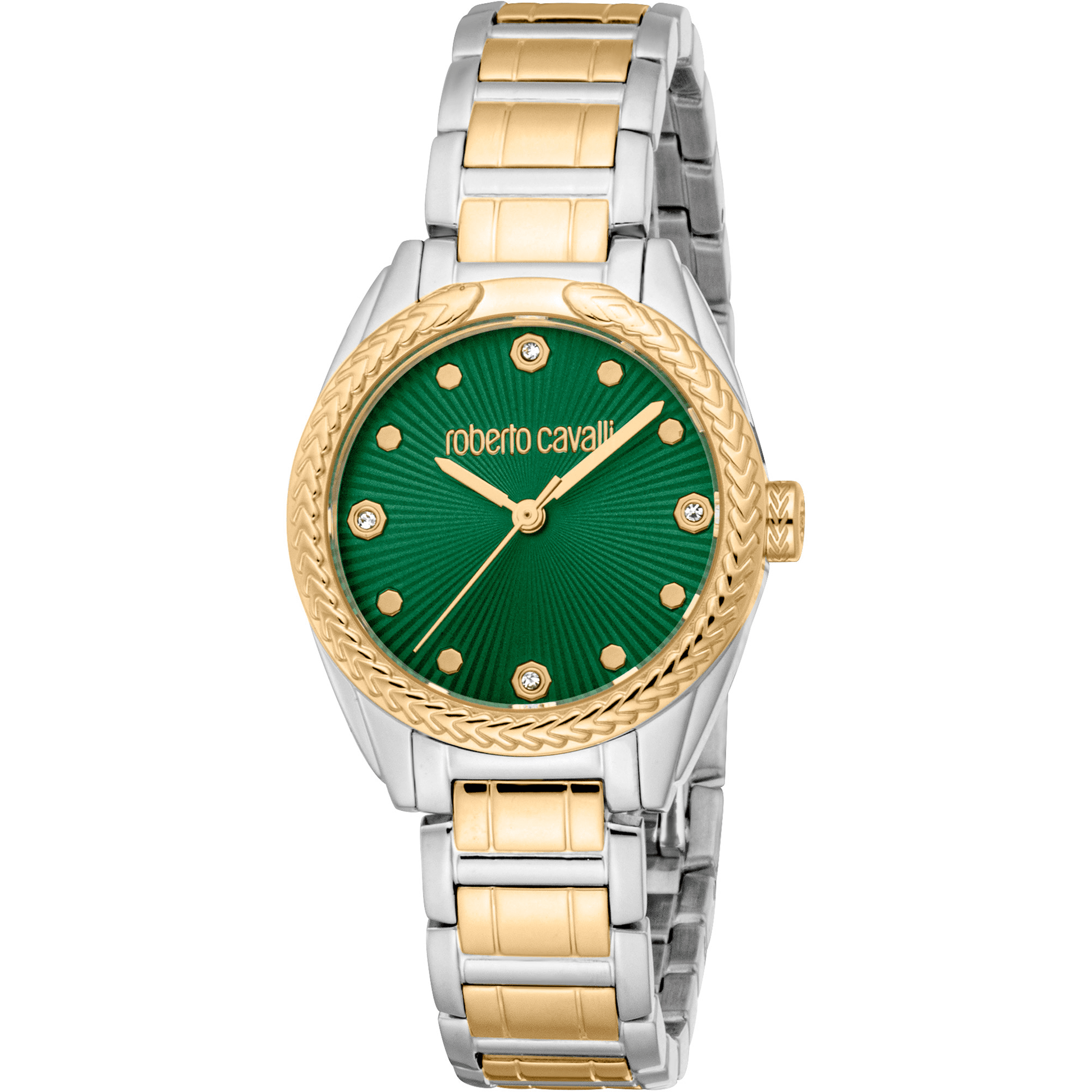 Roberto Cavalli Dame Rustfrit Stål To - tone Sølv/Guld Ur RC5L118M0075 - Urma.dk