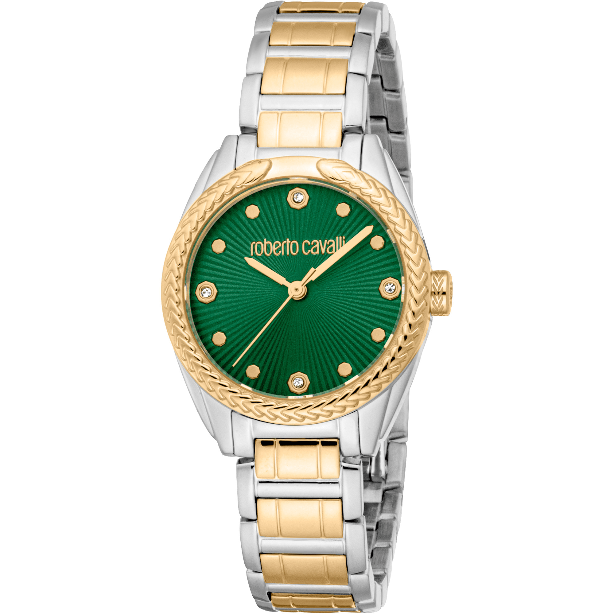 Roberto Cavalli Dame Rustfrit Stål To - tone Sølv/Guld Ur RC5L118M0075 - Urma.dk