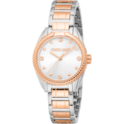 Roberto Cavalli Dame Rustfrit Stål To - tone Sølv/Rosaguld Ur RC5L118M0085 - Urma.dk