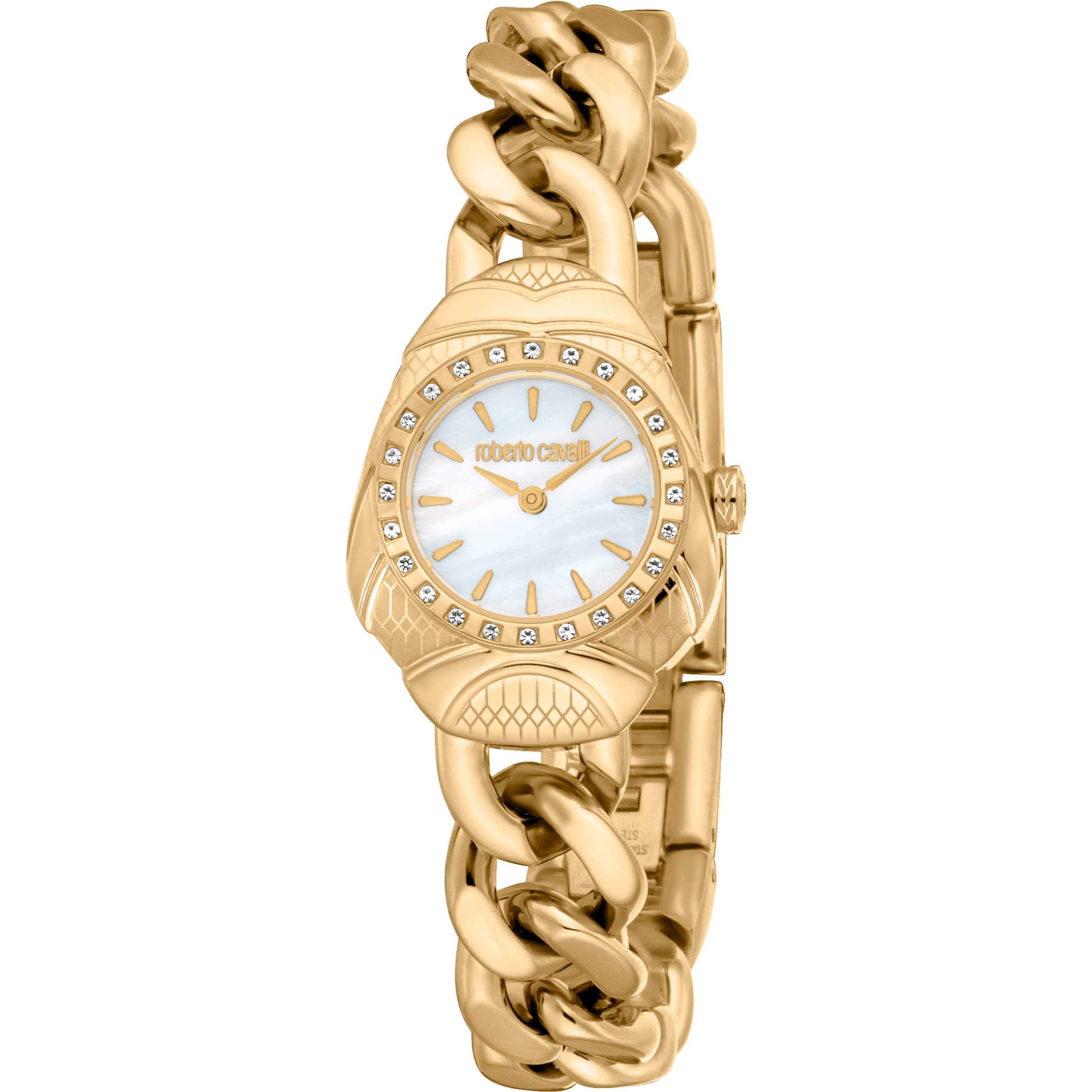 Roberto Cavalli Dame Ur Rustfrit Stål Guldfarvet Armbåndsur RC5L093M0025 - Urma.dk