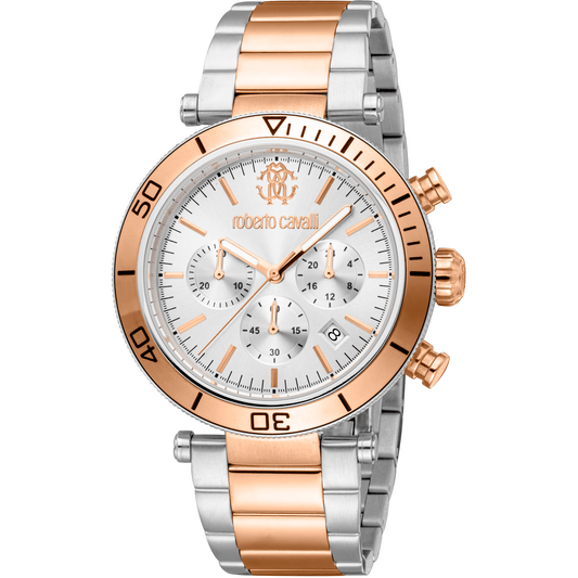 Roberto Cavalli Herre Sølvgrå Chronograph Ur RC5G128M0095 - Urma.dk
