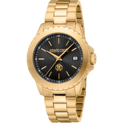 Roberto Cavalli Herreur Rustfrit Stål Guldfarvet/Sort Analog Ur RC5G132M0055 - Urma.dk