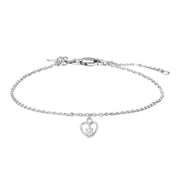 Rod. silver bracelet heart w/cz - Urma.dk
