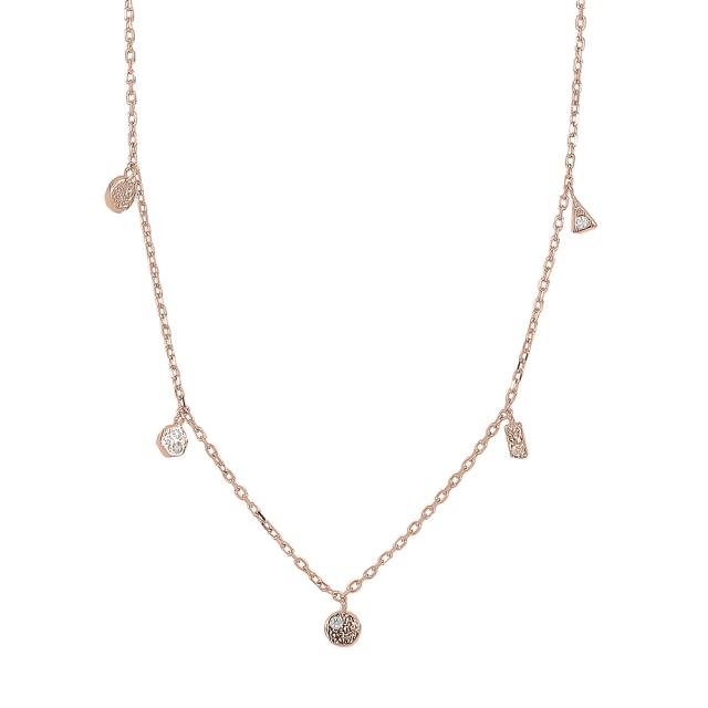 Rosafg Sølv vedhæng GWENNOR 4mm 42+3cm - Urma.dk