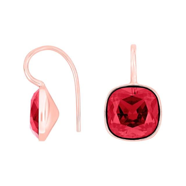 Rosafor sølvøreh m/kvartsglas facetteret farve20 - Urma.dk