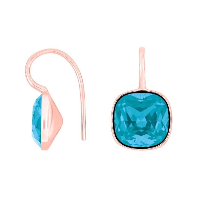 Rosafor sølvøreh m/kvartsglas facetteret farve47 - Urma.dk