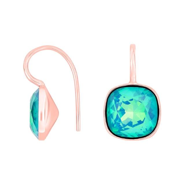 Rosafor sølvøreh m/kvartsglas facetteret farve48 - Urma.dk