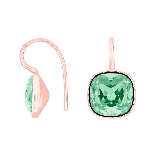 Rosafor sølvøreh m/kvartsglas facetteret farve53 - Urma.dk