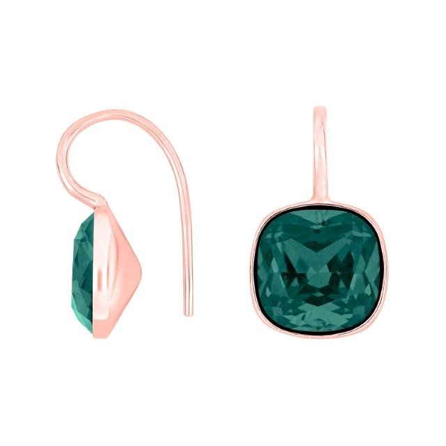 Rosafor sølvøreh m/kvartsglas facetteret farve59 - Urma.dk