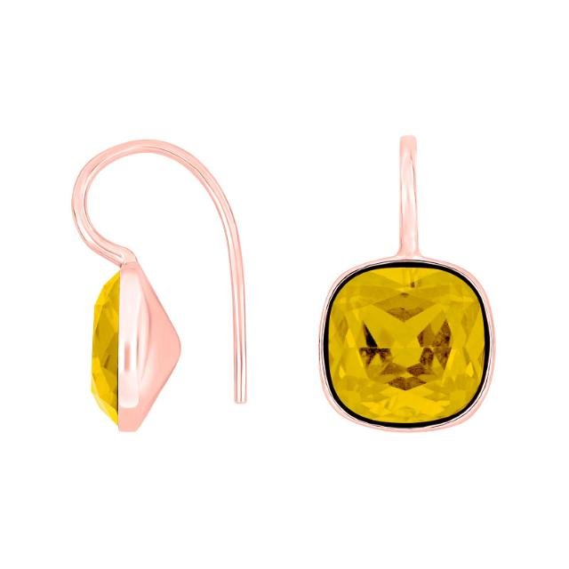 Rosafor sølvøreh m/kvartsglas facetteret farve66 - Urma.dk