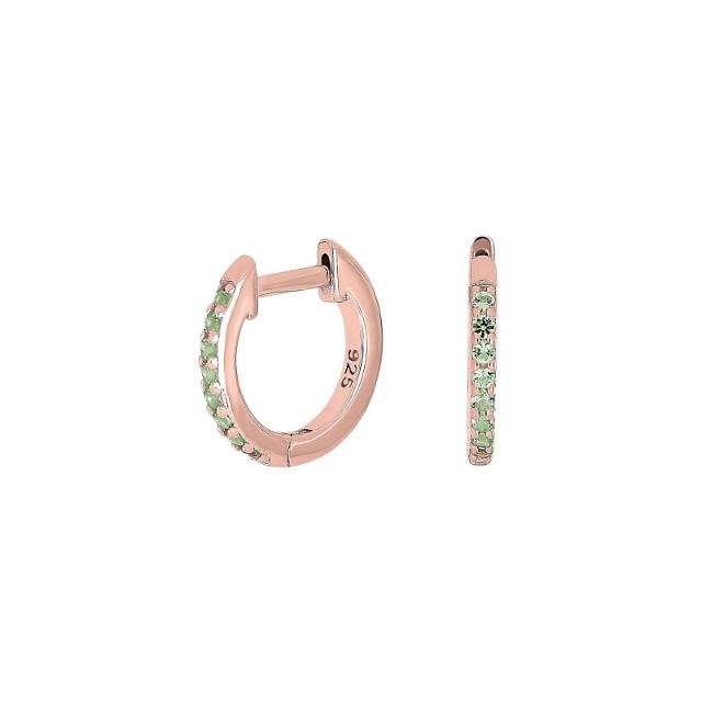 Rosaforg sølv creol lysegrøn cz HELLENOR - Urma.dk