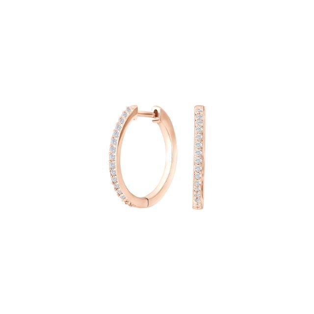 Rosaforg. sølv creoler JUNENOR 18mm - Urma.dk