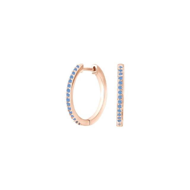 Rosaforg. sølv creoler lyseblå cz JANENOR 18mm - Urma.dk