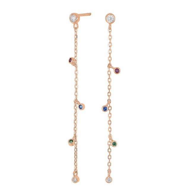 Rosaforg sølv ørestikker GIANOR 55mm - Urma.dk