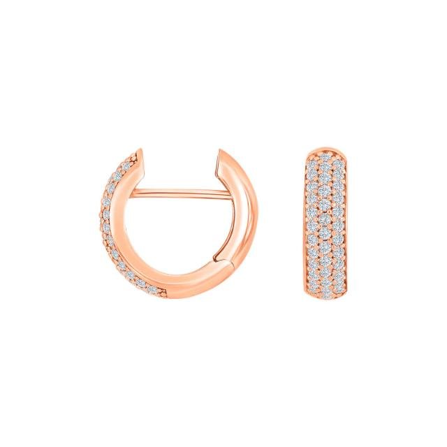 Rosaforg. sølv system - creoler m/cz Lara 16x5mm - Urma.dk