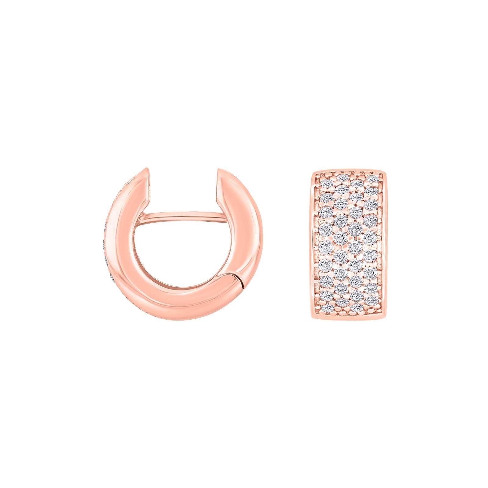 Rosaforg. sølv system - creoler m/cz Rosa 15x8mm - Urma.dk