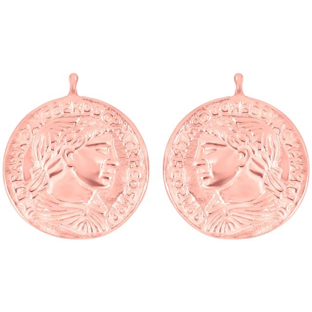 Rosaforg. sølv system - vedhæng mønt 23x23mm - par - Urma.dk