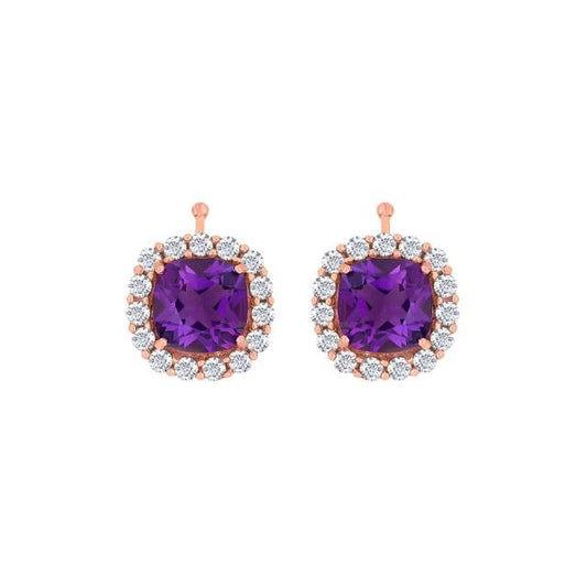 Rosaforg. Sølv vedhæng roset 12x12 Amethyst CZ - Urma.dk