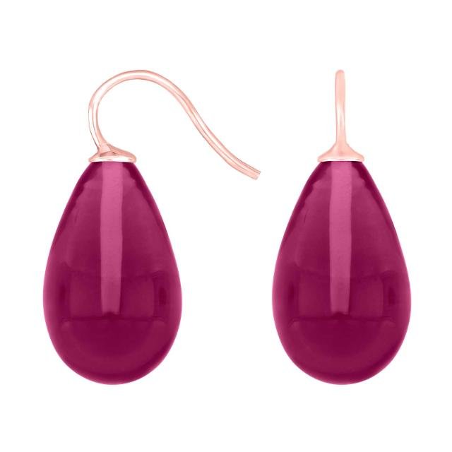 Rosaforg. sølvøreh. m/bøhmisk kvartsglas farve14 - Urma.dk