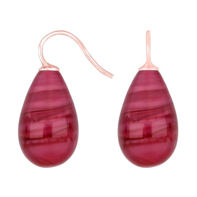 Rosaforg. sølvøreh. m/bøhmisk kvartsglas farve28 - Urma.dk