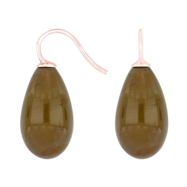 Rosaforg. sølvøreh. m/bøhmisk kvartsglas farve61 - Urma.dk