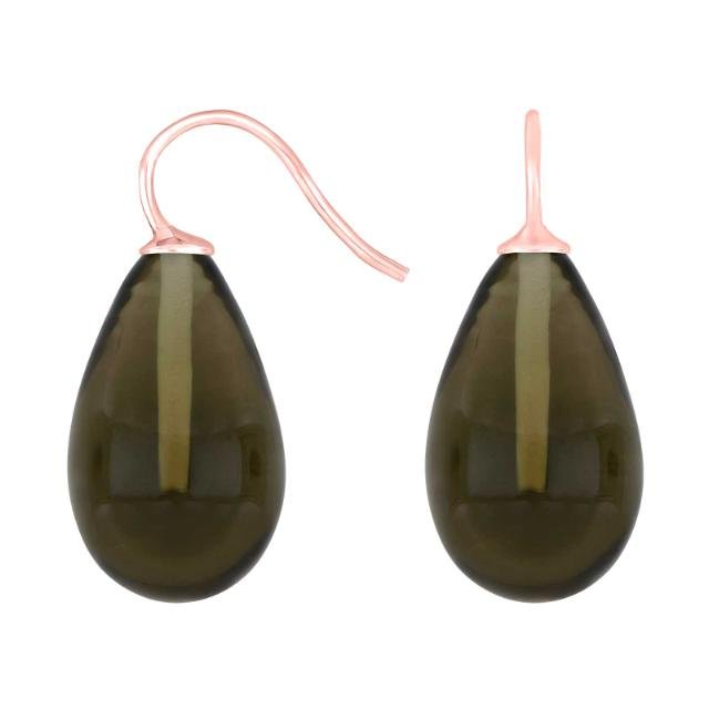 Rosaforg. sølvøreh. m/bøhmisk kvartsglas farve97 - Urma.dk