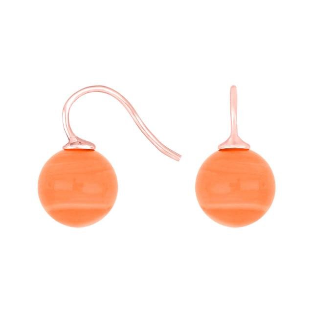 Rosaforg. sølvøreh. m/bøhmisk kvartsglas kugle 12mm - Urma.dk