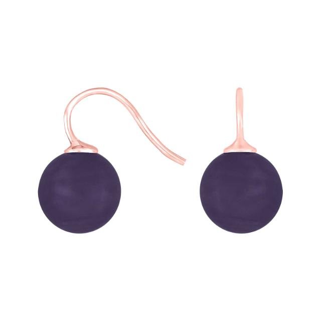 Rosaforg. sølvøreh. m/bøhmisk kvartsglas kugle 12mm - Urma.dk