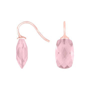 Rosaforg. sølvøreh. m/kvartsglas facetteret farve11 - Urma.dk