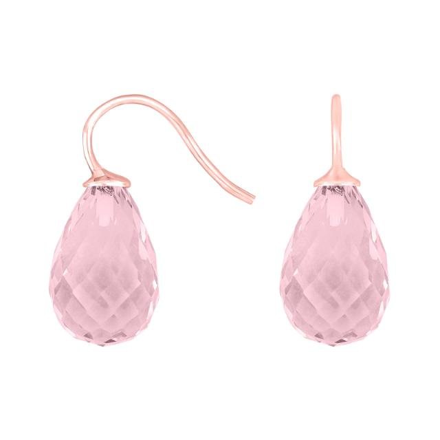 Rosaforg. sølvøreh. m/kvartsglas facetteret farve11 - Urma.dk