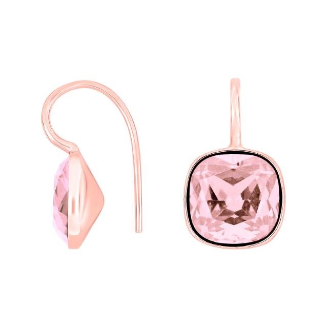 Rosaforg. sølvøreh. m/kvartsglas facetteret farve24 - Urma.dk