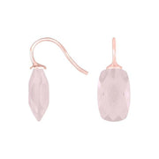 Rosaforg sølvøreh. m/kvartsglas facetteret farve25 - Urma.dk