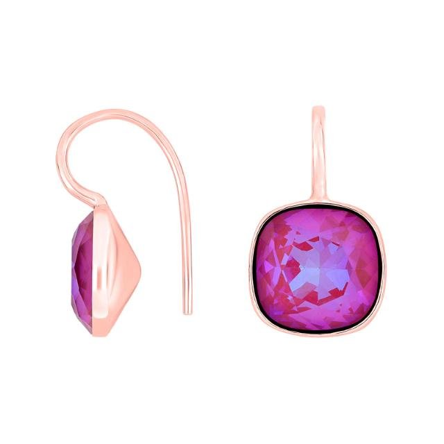 Rosaforg. sølvøreh. m/kvartsglas facetteret farve28 - Urma.dk