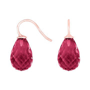 Rosaforg sølvøreh. m/kvartsglas facetteret farve30 - Urma.dk