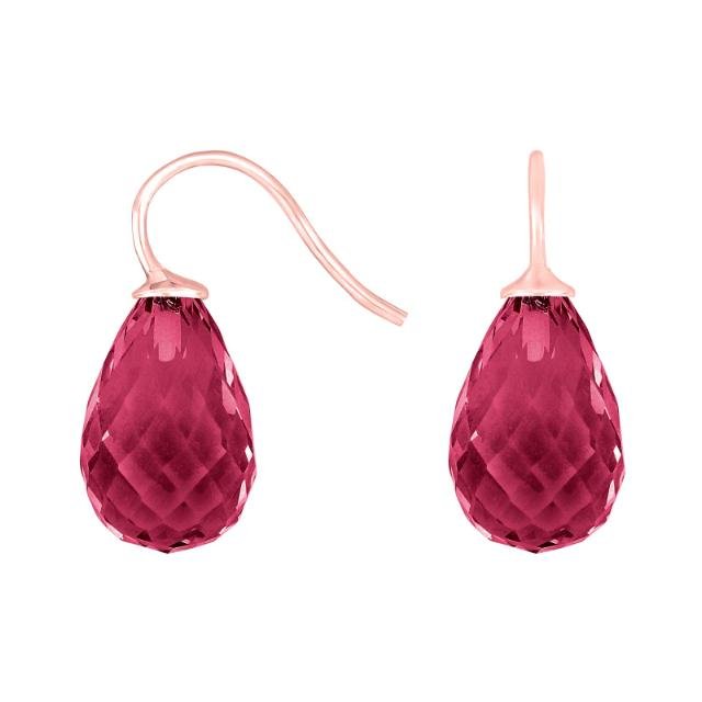 Rosaforg sølvøreh. m/kvartsglas facetteret farve30 - Urma.dk