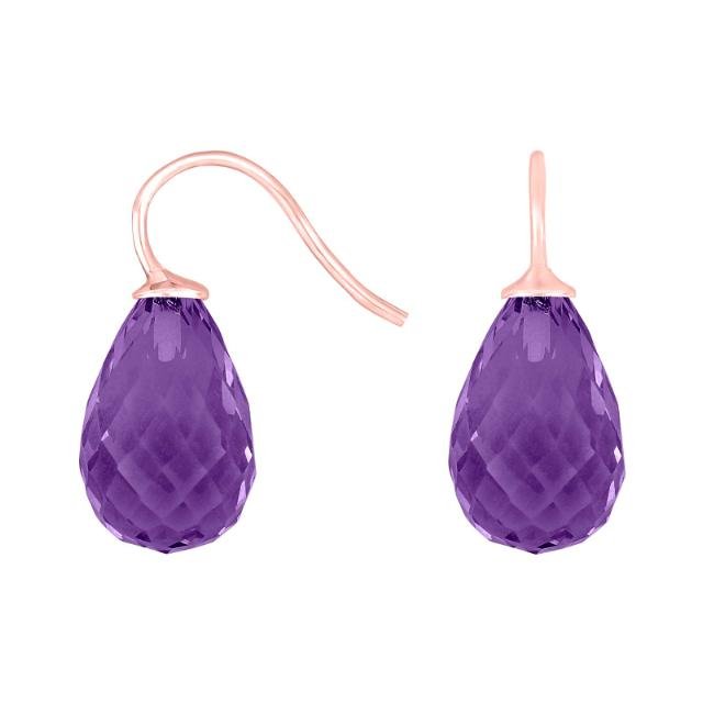 Rosaforg sølvøreh m/kvartsglas facetteret farve32 - Urma.dk