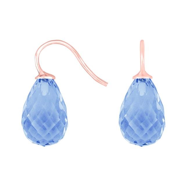 Rosaforg sølvøreh. m/kvartsglas facetteret farve35 - Urma.dk