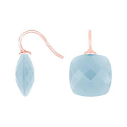 Rosaforg sølvøreh. m/kvartsglas facetteret farve35 - Urma.dk