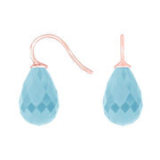 Rosaforg sølvøreh. m/kvartsglas facetteret farve36 - Urma.dk