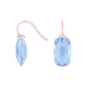 Rosaforg sølvøreh. m/kvartsglas facetteret farve36 - Urma.dk