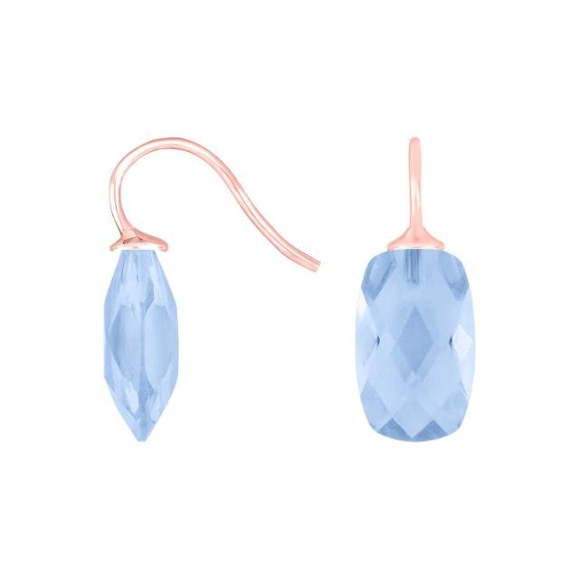 Rosaforg sølvøreh. m/kvartsglas facetteret farve36 - Urma.dk