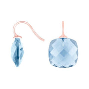 Rosaforg sølvøreh. m/kvartsglas facetteret farve36 - Urma.dk