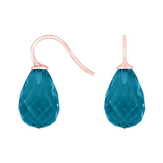 Rosaforg sølvøreh. m/kvartsglas facetteret farve42 - Urma.dk